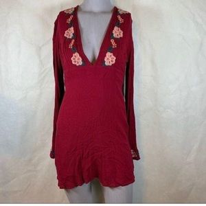 Forever 21 - long sleeve floral plunge dress